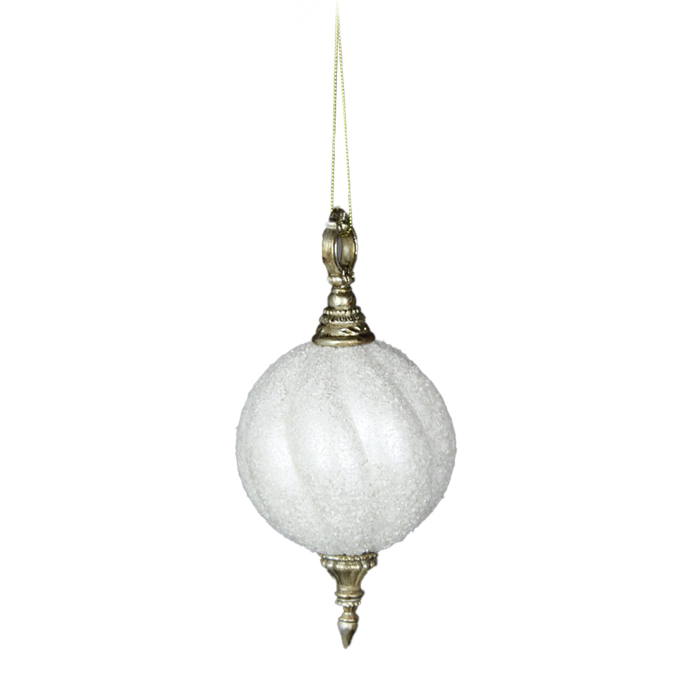 Bola navideña nevada blanca de 19 cm