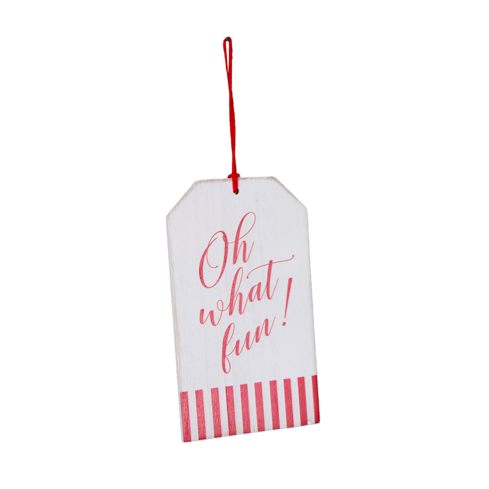 Adorno navideño para colgar oh what fun rojo/blanco 20 cm jbxmas
