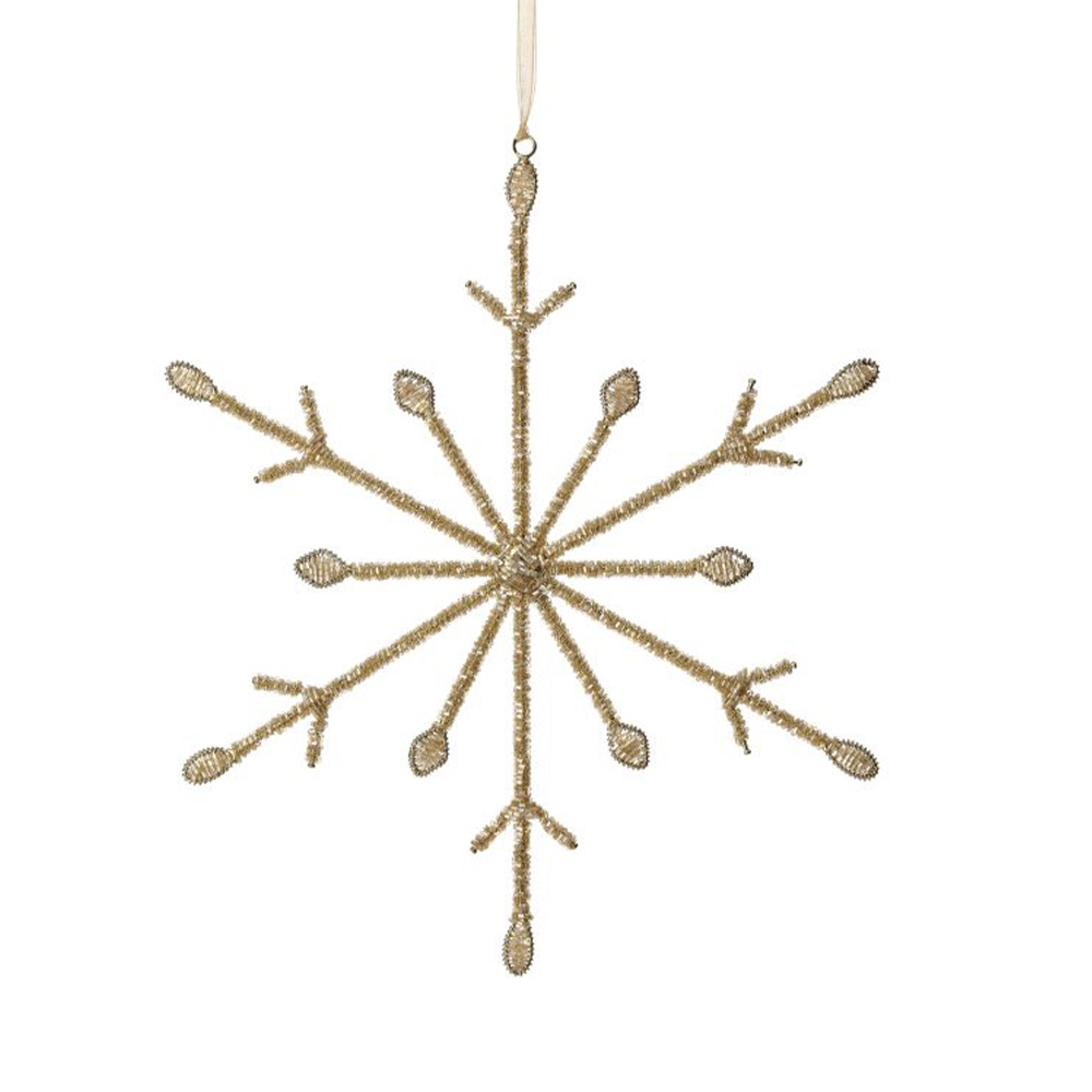 Adorno navideño para arbol copo de nieve champagne 30 cm ccxmas