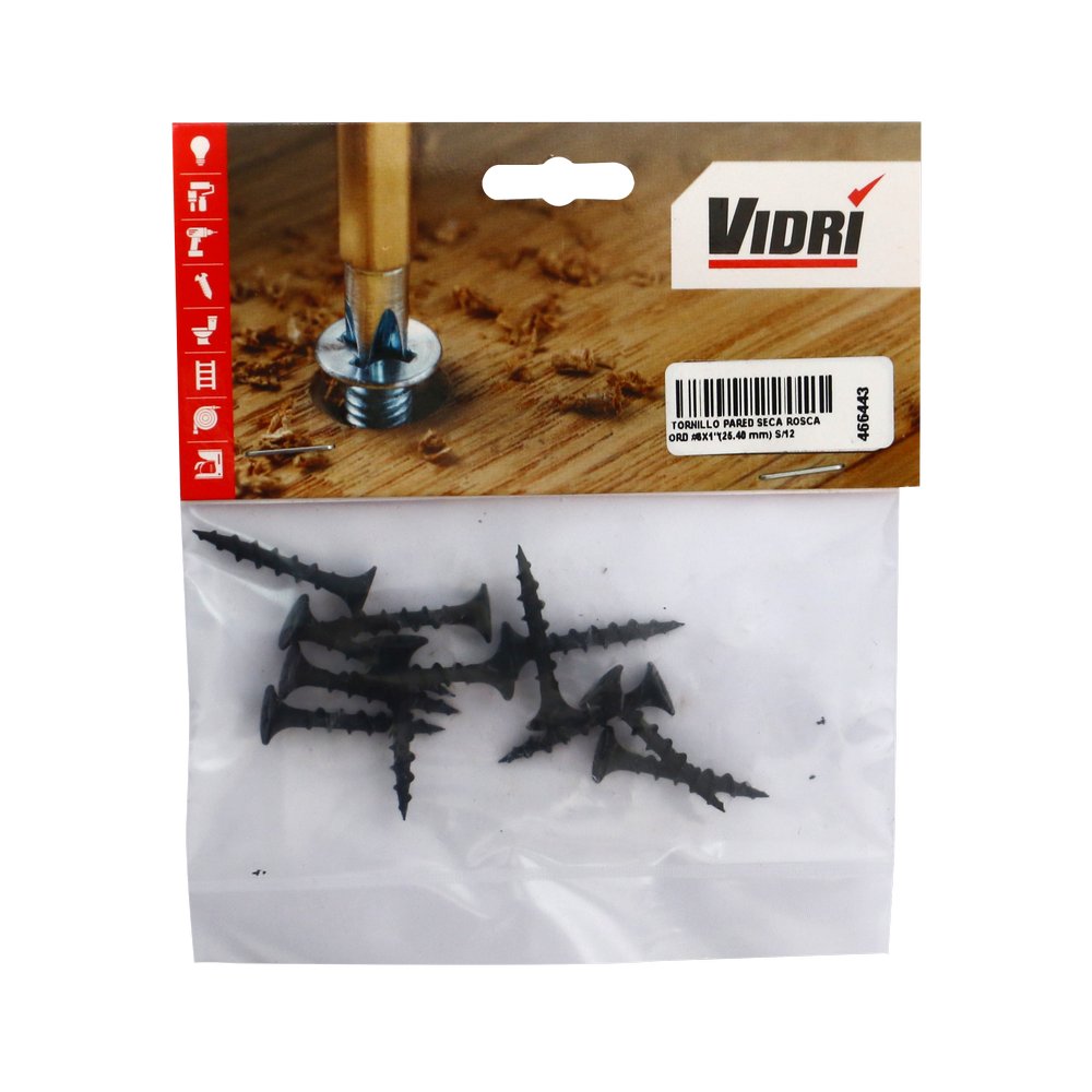 Tornillo #6x1 pulg (25.40 mm)rosca ordinaria para pared seca s/12