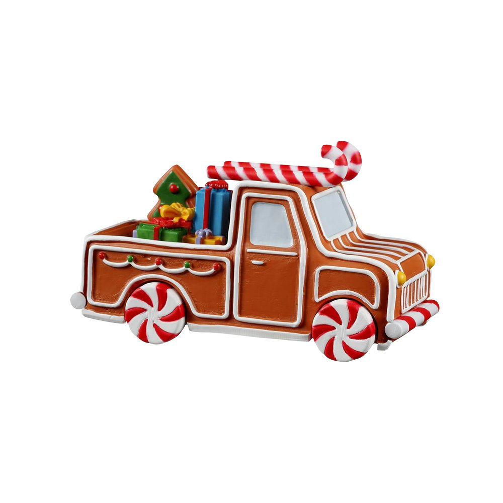 Figura para villa navideña gingerbread truck