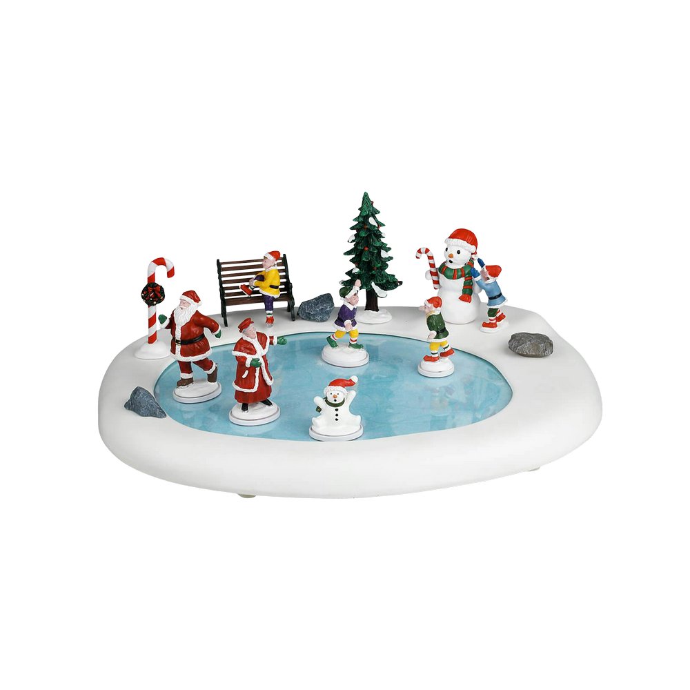 Figura para villa navideña estanque de patinaje