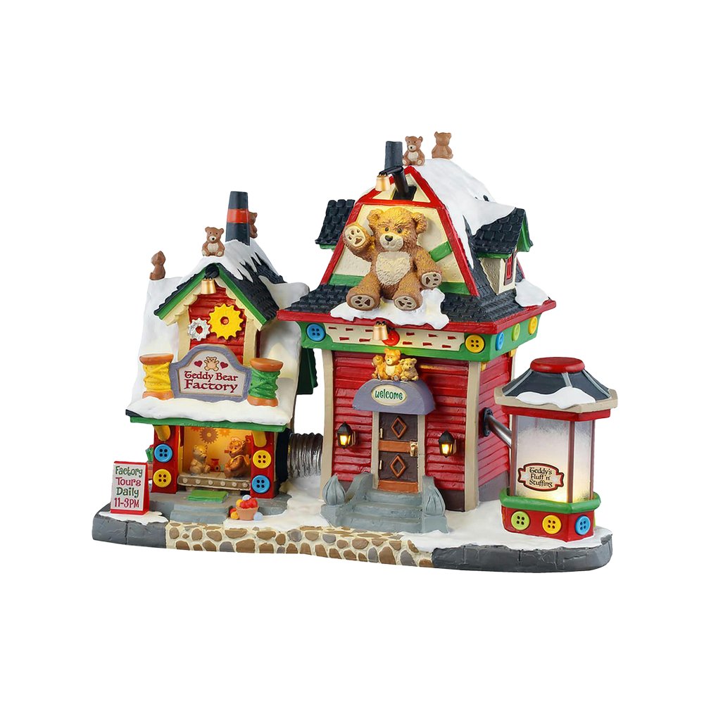 Villa navideña fabrica de osos de peluche
