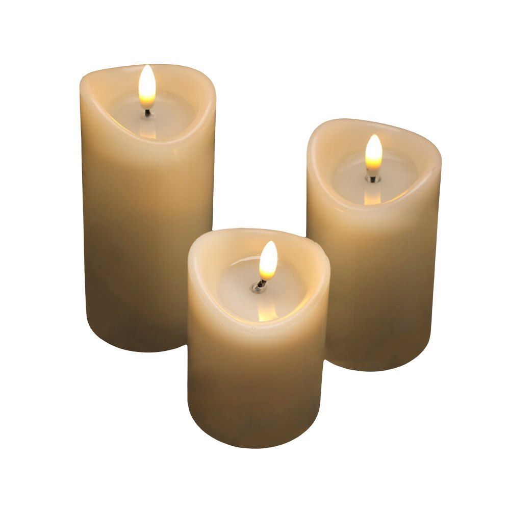 Vela decorativa 3 pzs vidrio led