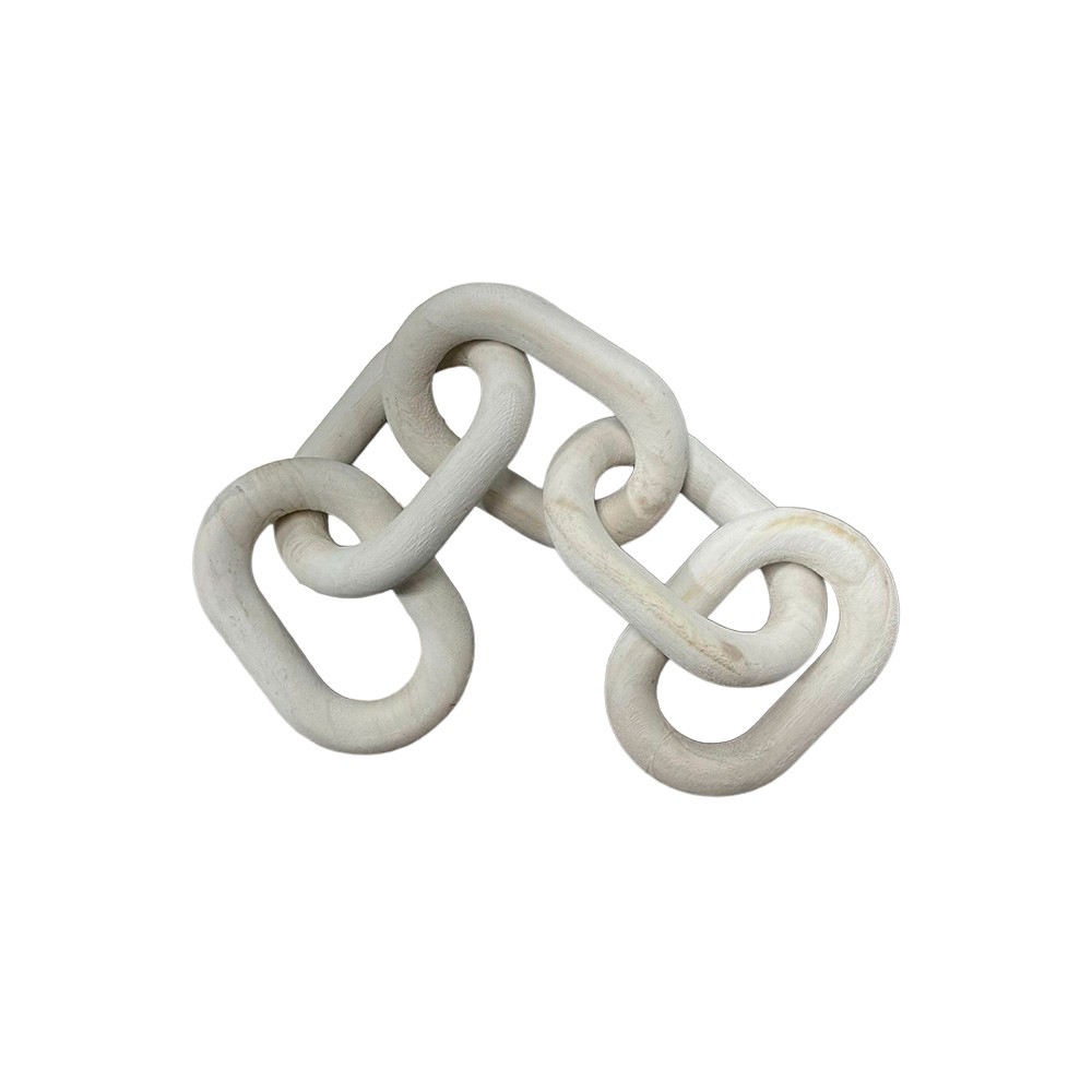 Cadena de madera decorativa 54cm blanca