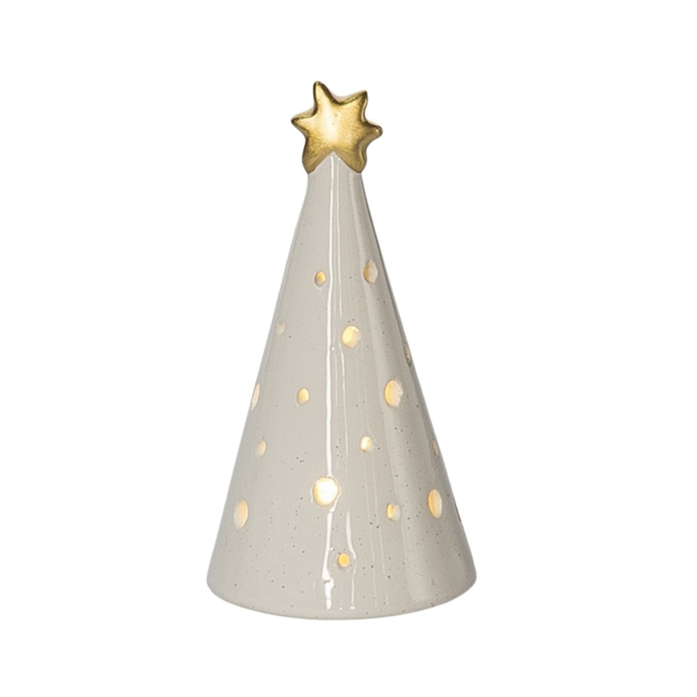 Adorno navideño para mesa arbol led blanco/dorado wwxmas