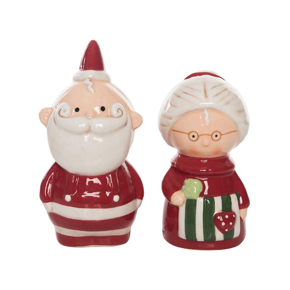 Salero y pimentero navideño santa y sra claus ccxmas 2 piezas