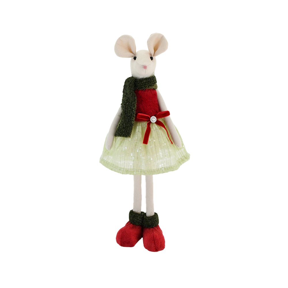 Muñeco navideño raton con bufanda mediano wwxmas