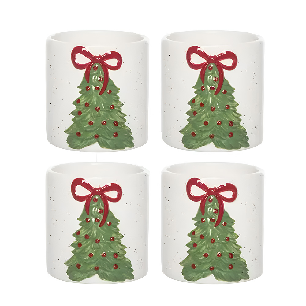 Vaso navideño arbol de navidad ccxmas 4 piezas