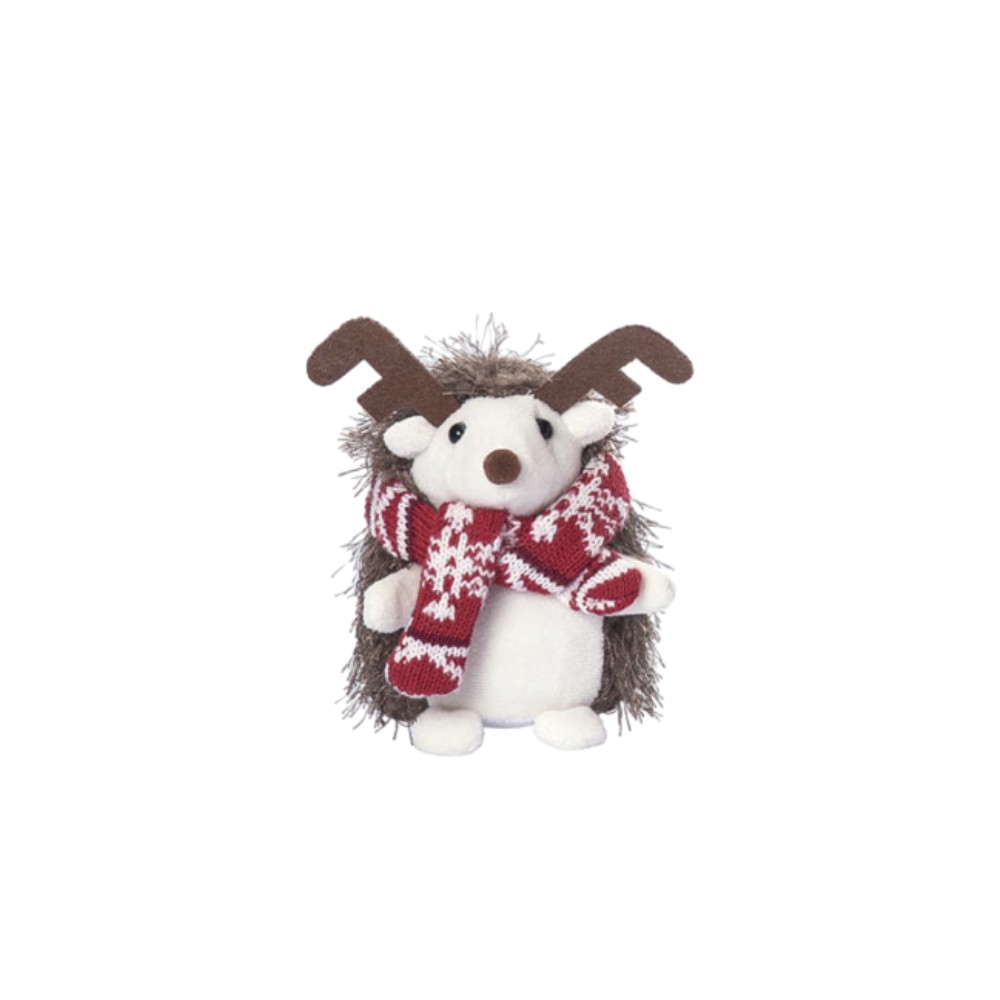 Muñeco navideño erizo con bufanda/gorro pequeño ccxmas surtido