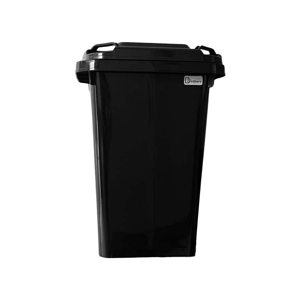 Basurero industrial de 80 litros no reciclable negro con tapa