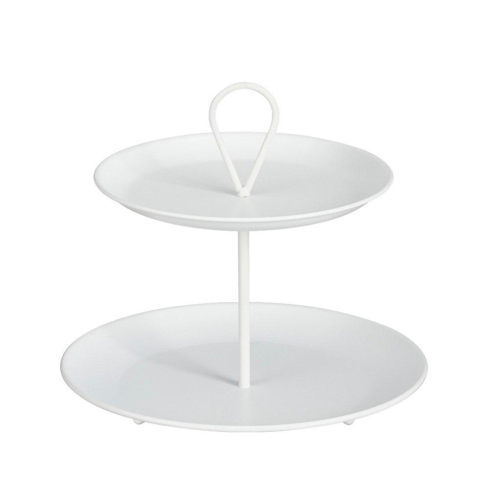 Base para postres 22x24 cm blanco 2 niveles