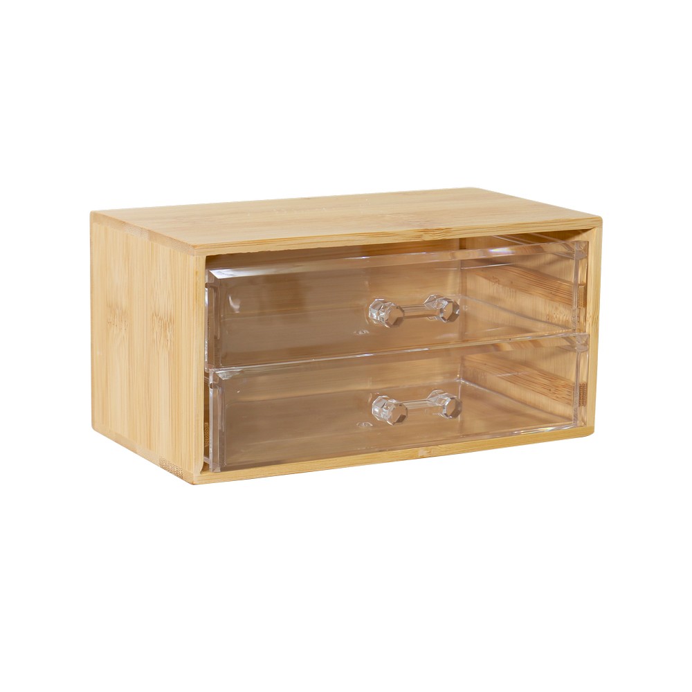 Caja organizadora de madera-acrilico 2 cajones