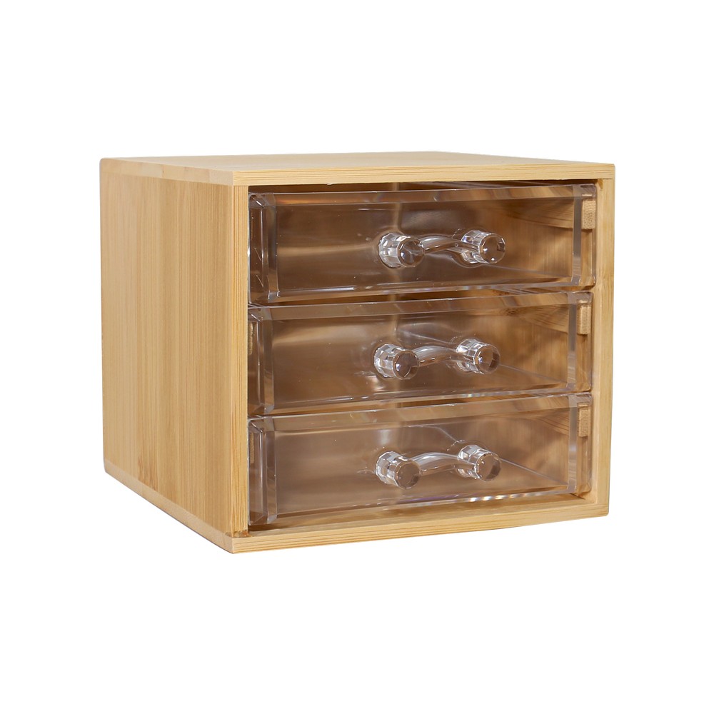Caja organizadora de madera-acrilico 3 cajones