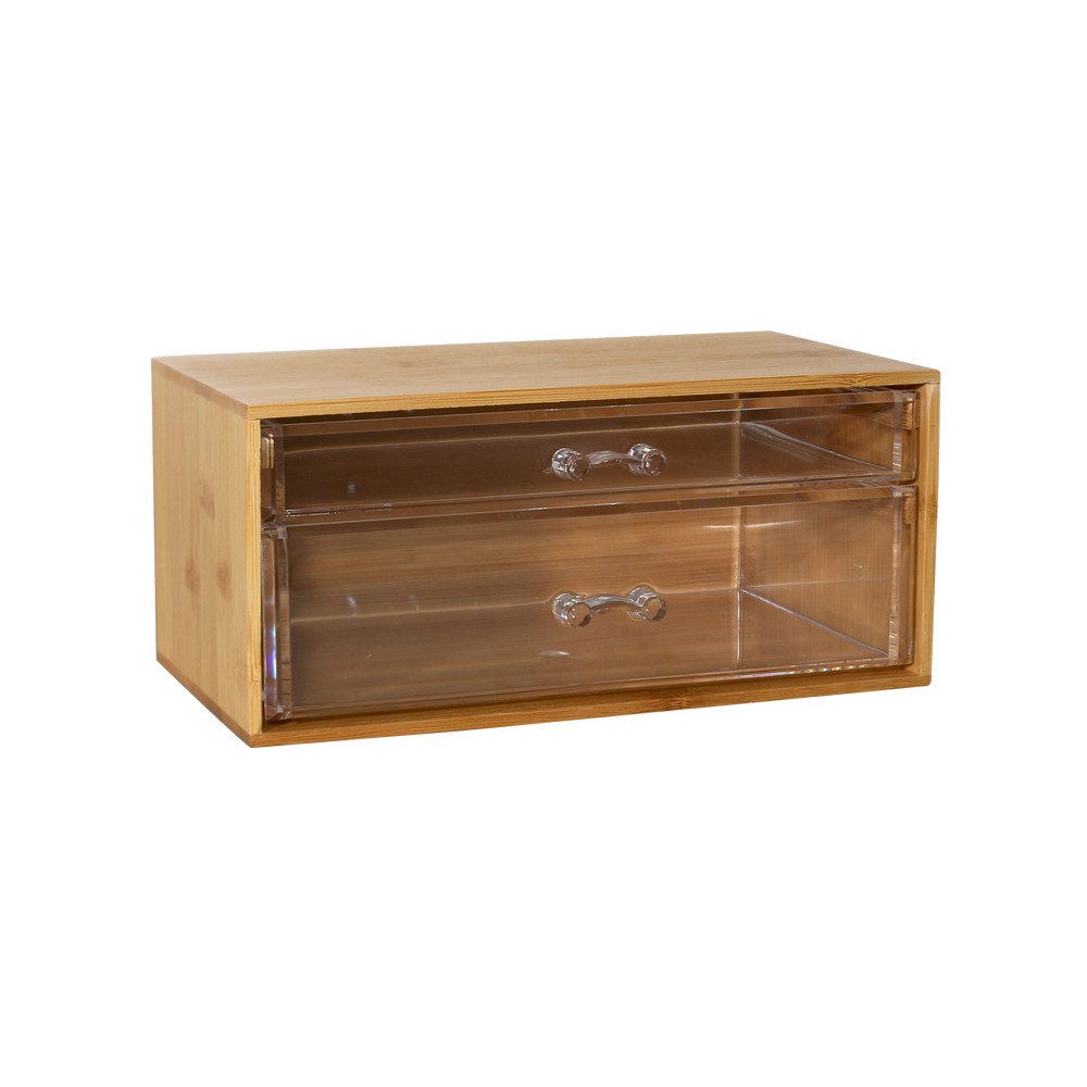 Caja organizadora de madera-acrílico 2 cajones