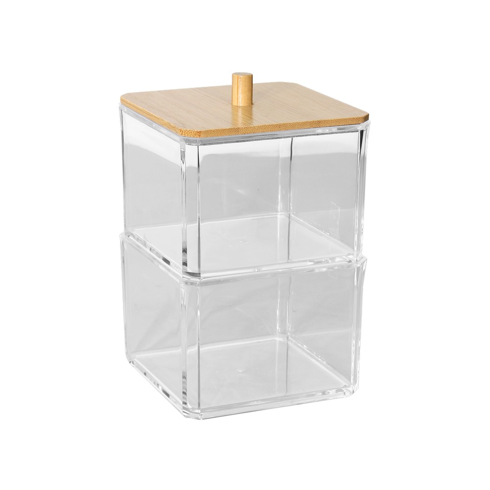 Caja organizadora de madera/acrilico 2 niveles