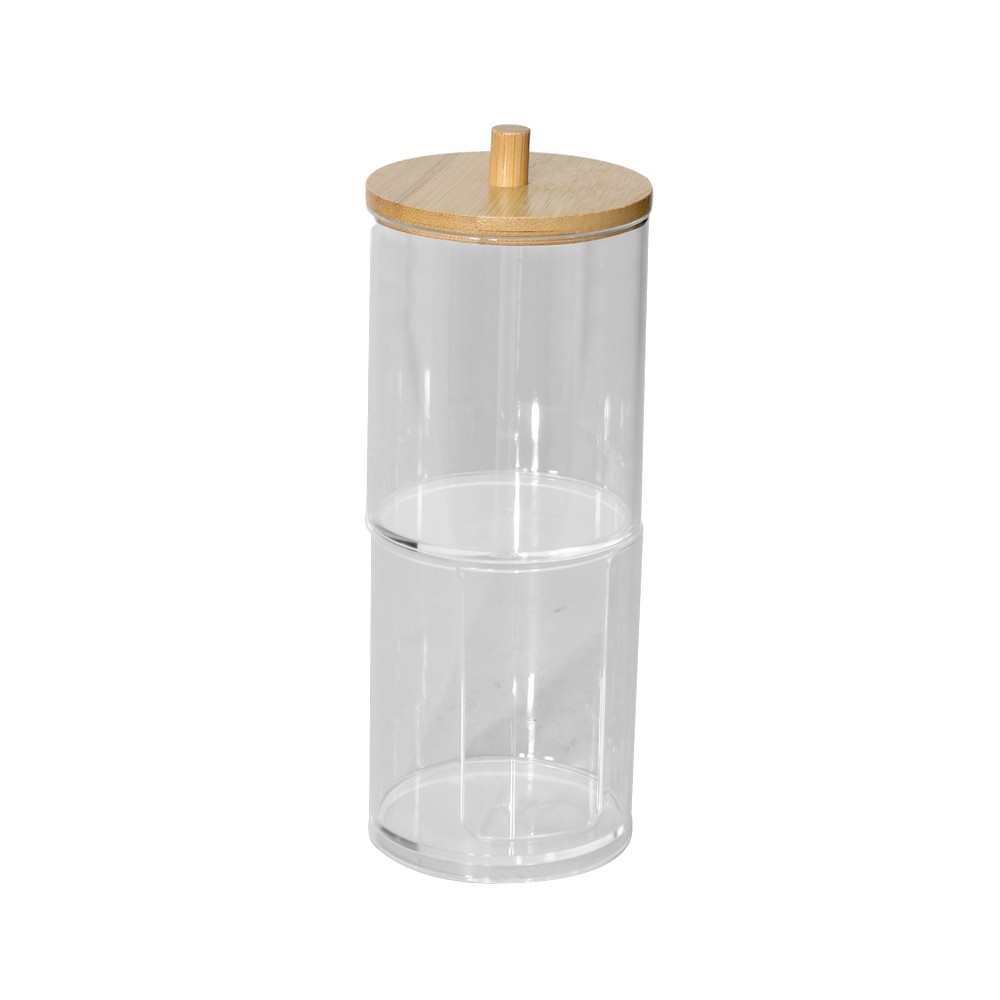 Organizador para hisopos/algodón de acrilico transparente 2 niveles