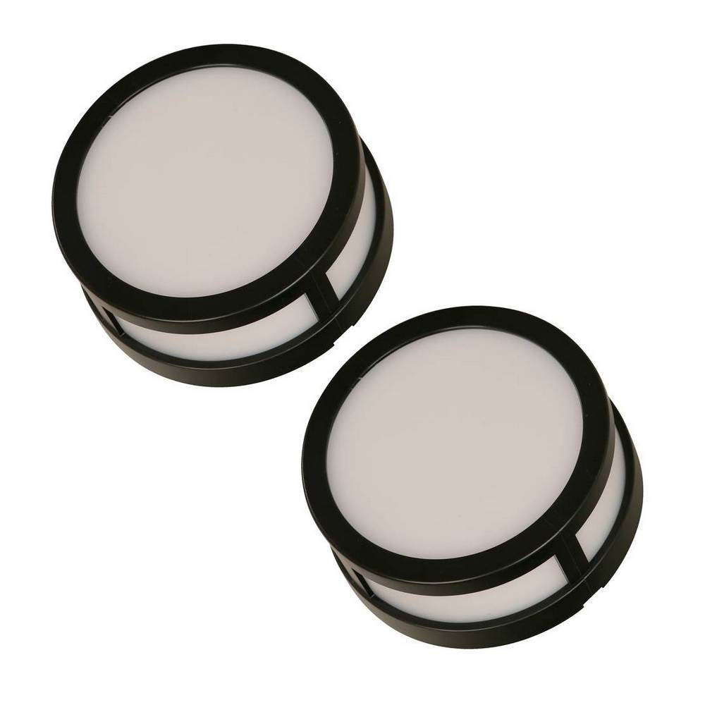 Lampara led exterior de pared negro 8w 100-240v 6500k 2 piezas