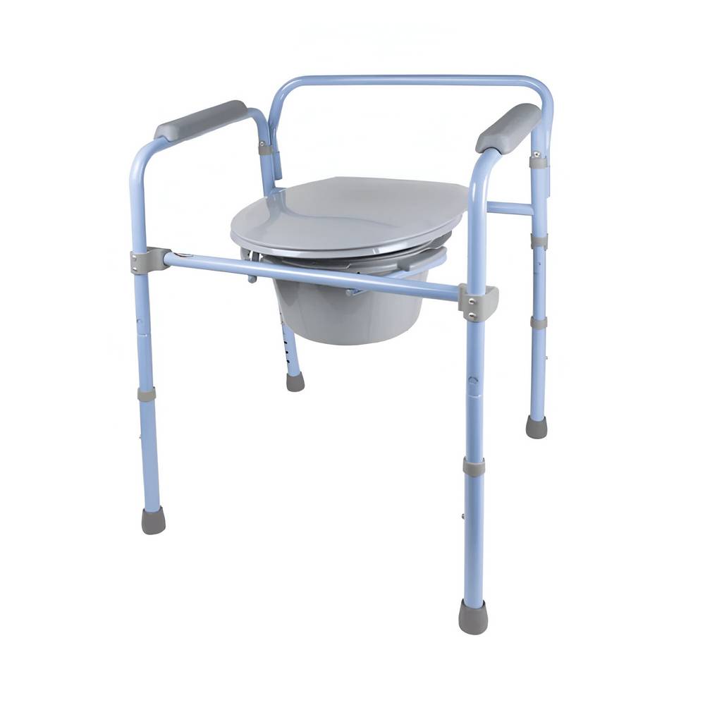 Silla inodoro de acero plegable 3 en 1