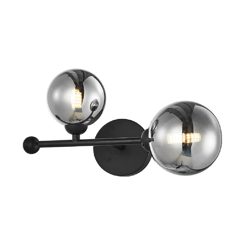 Lámpara de vidrio para pared color negra