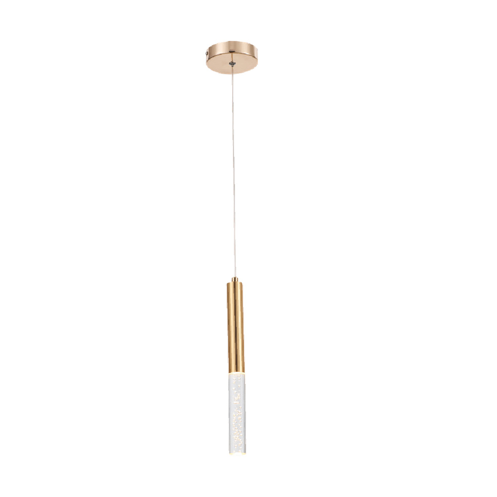 Lámpara colgante led dorada 3w luz cálida