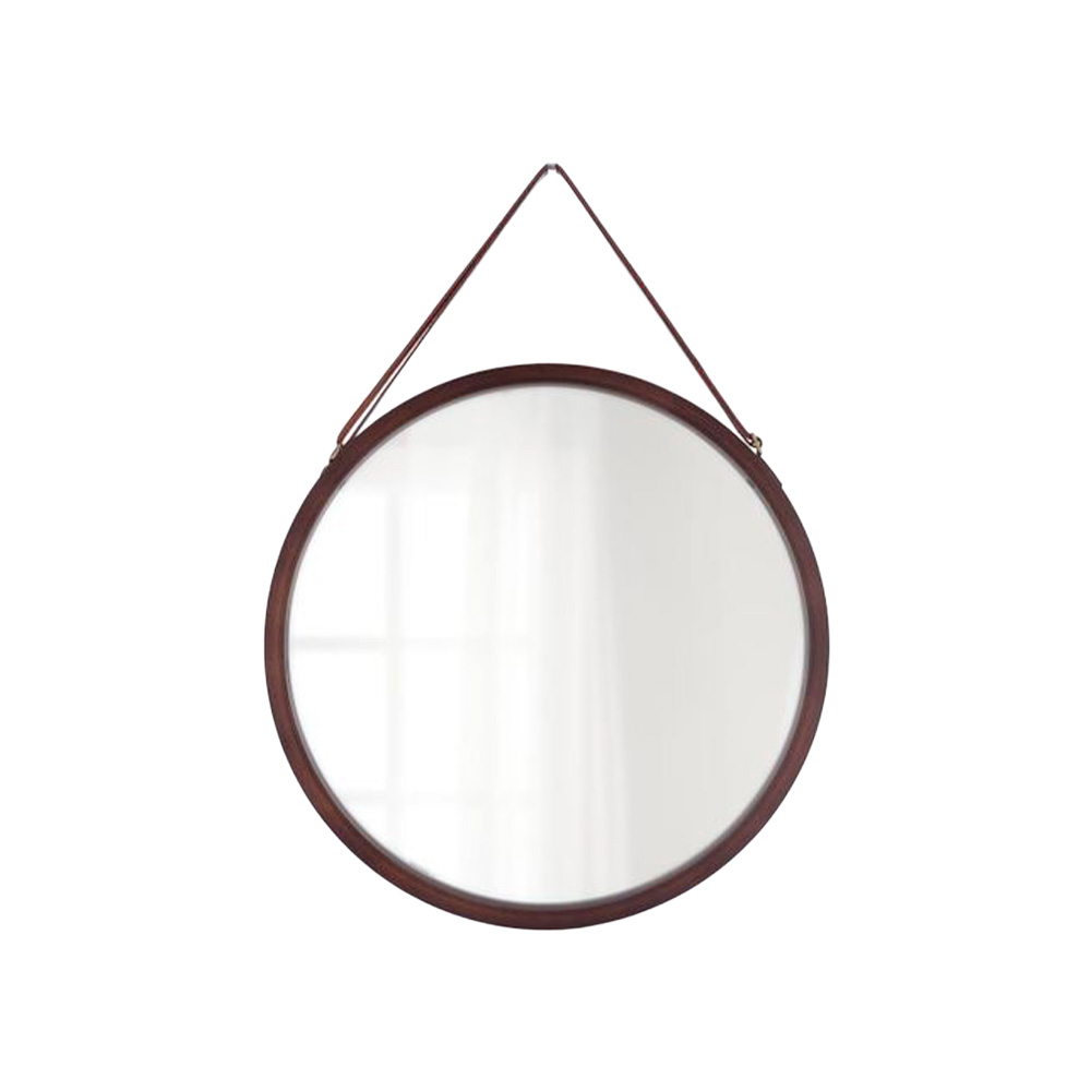 Espejo de bambu marron 38 cm tendance