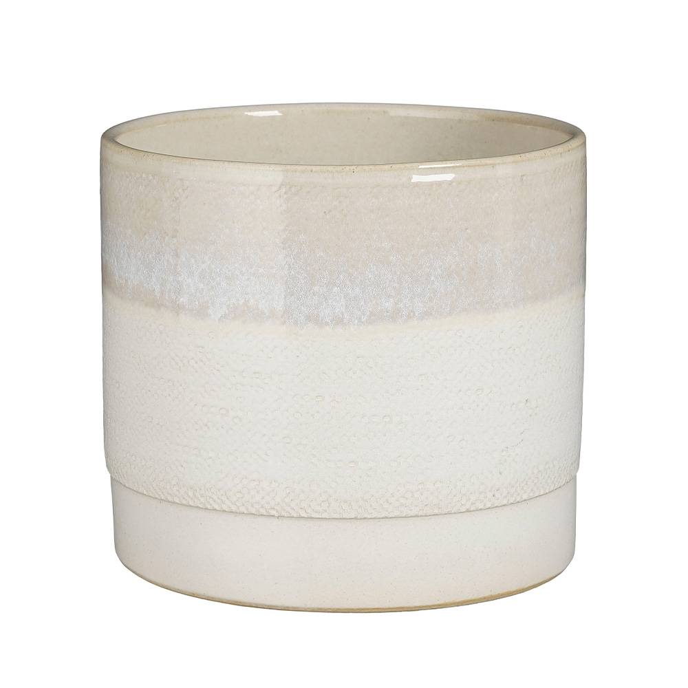 Maceta decorativa de ceramica 20x22 cm olof crema
