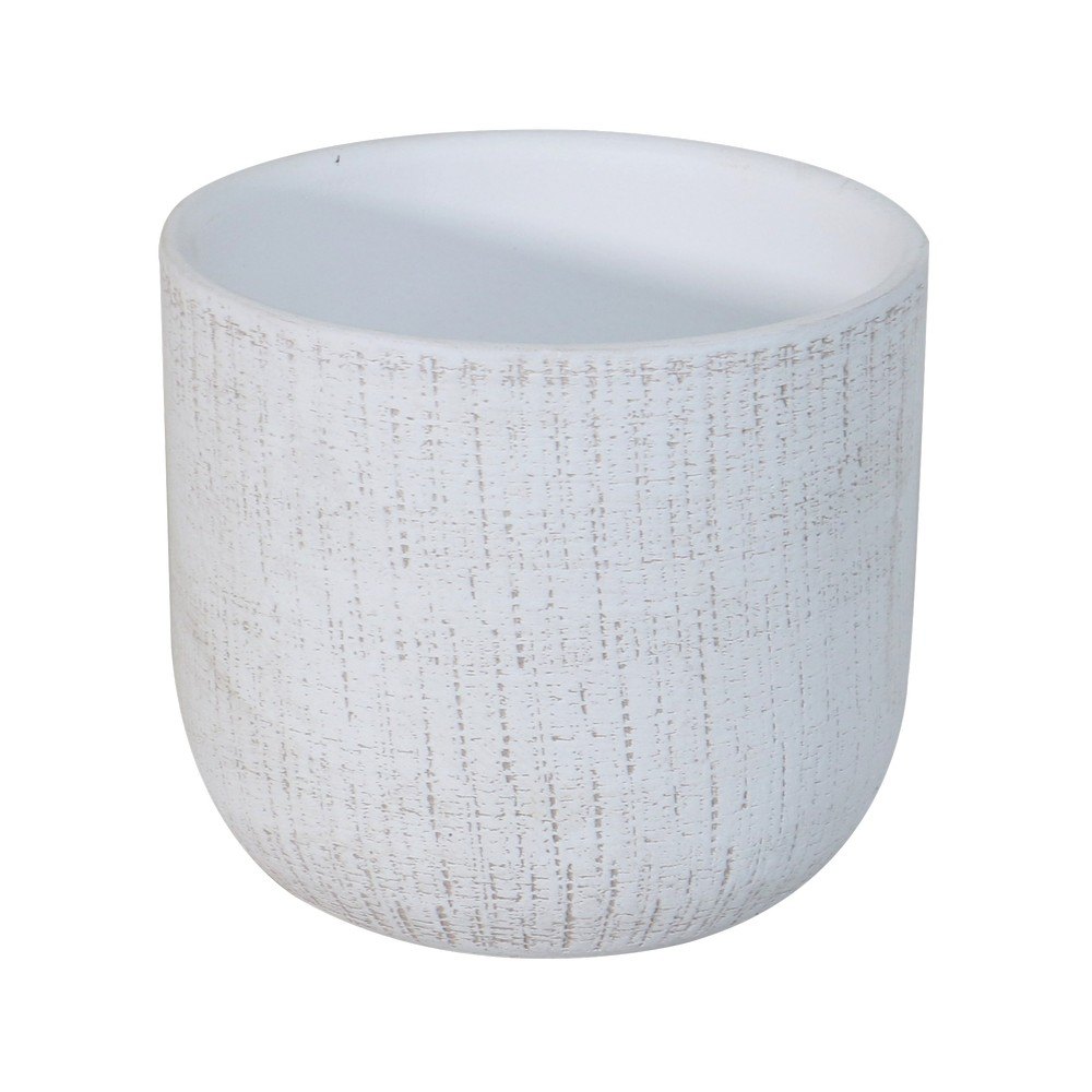 Maceta decorativa de ceramica 20 cm florian blanco