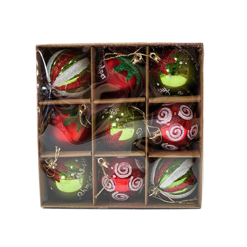 Bolas navideñas rojo/blanco/verde jbxmas 9 piezas
