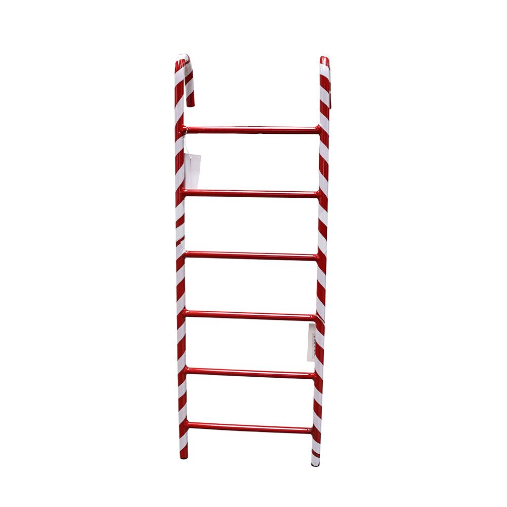 Adorno navideño escalera de 60 cm color rojo y blanco