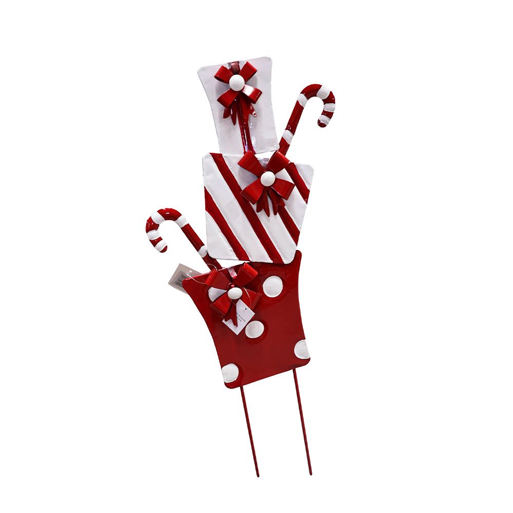 Adorno navideño para exterior estaca bastones de dulce 68 cm rojo/blanco ccxmas