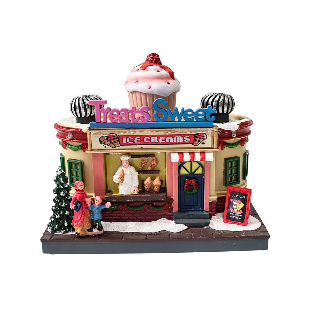 Villa navideña treats sweet con luz de 19.5 x 12 x 16 cm