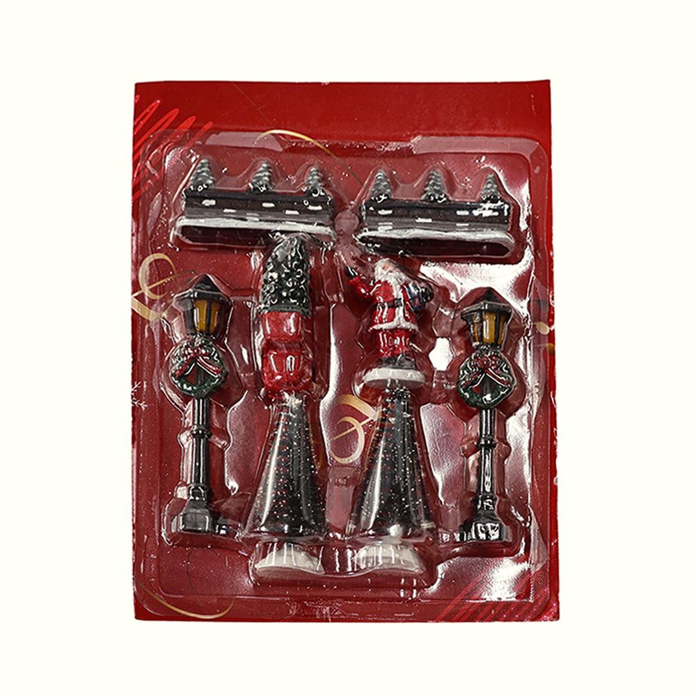 Figuras navideñas para villa 8 piezas