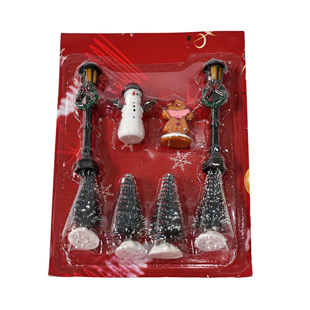 Figuras navideñas para villa - set de 8 unidades