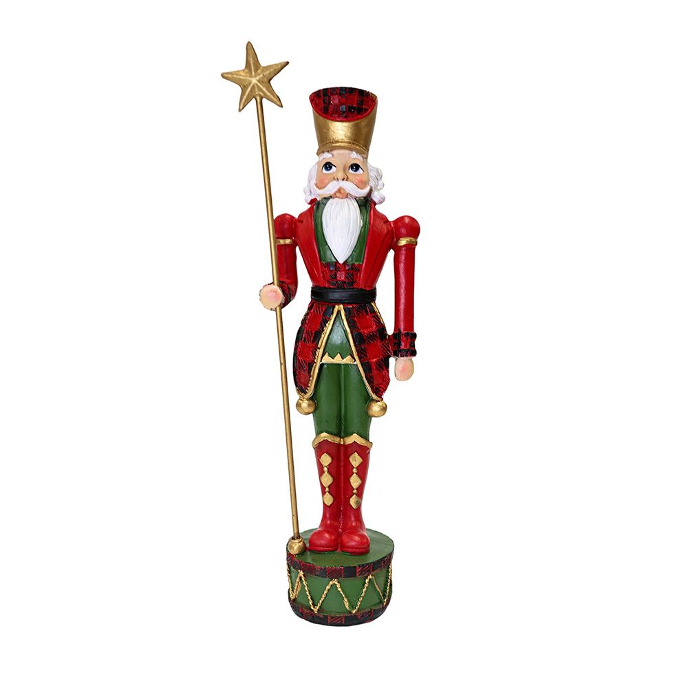 Adorno navideño cascanueces con estrella 25.5 cm ccxmas