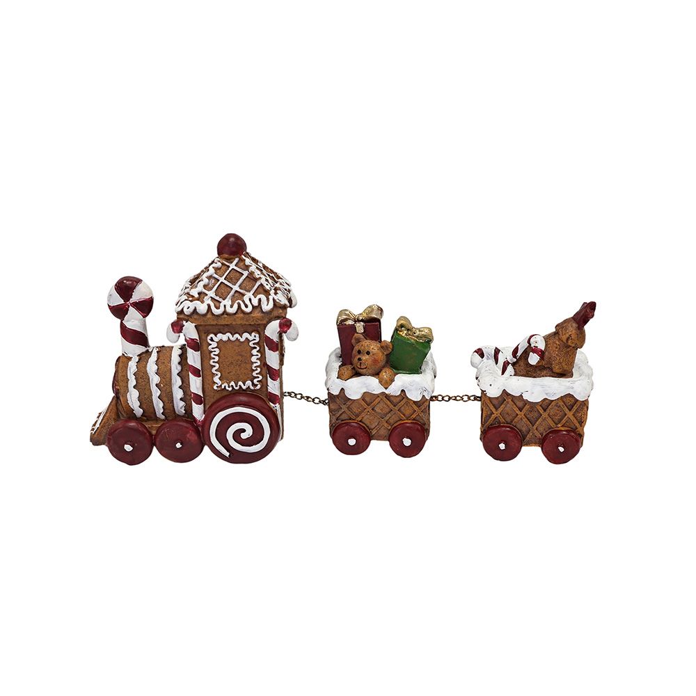 Adorno navideño tren galleta de jengibre 32x12 cm