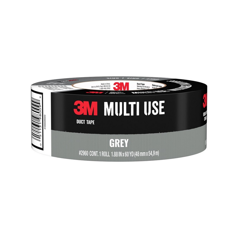 Cinta para ducto multiusos color gris de 48 mm x 54.8 m