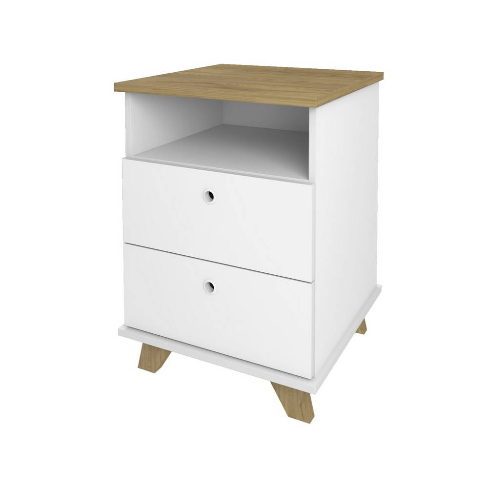 Archivero de madera 2 gavetas 63x45.2 cm day blanco/cafe