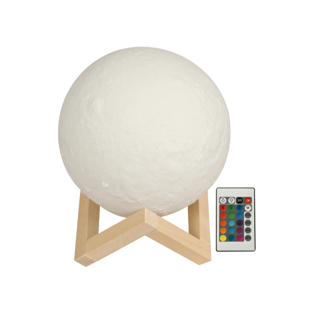 Lampara de mesa blanco y madera 2.5w rgb con control