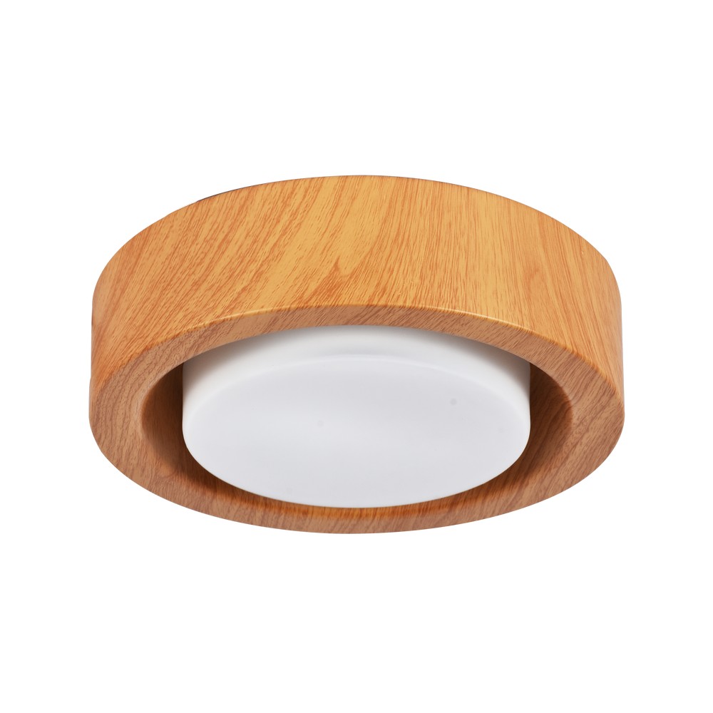 Lampara de techo redonda de madera con 1 luz e27