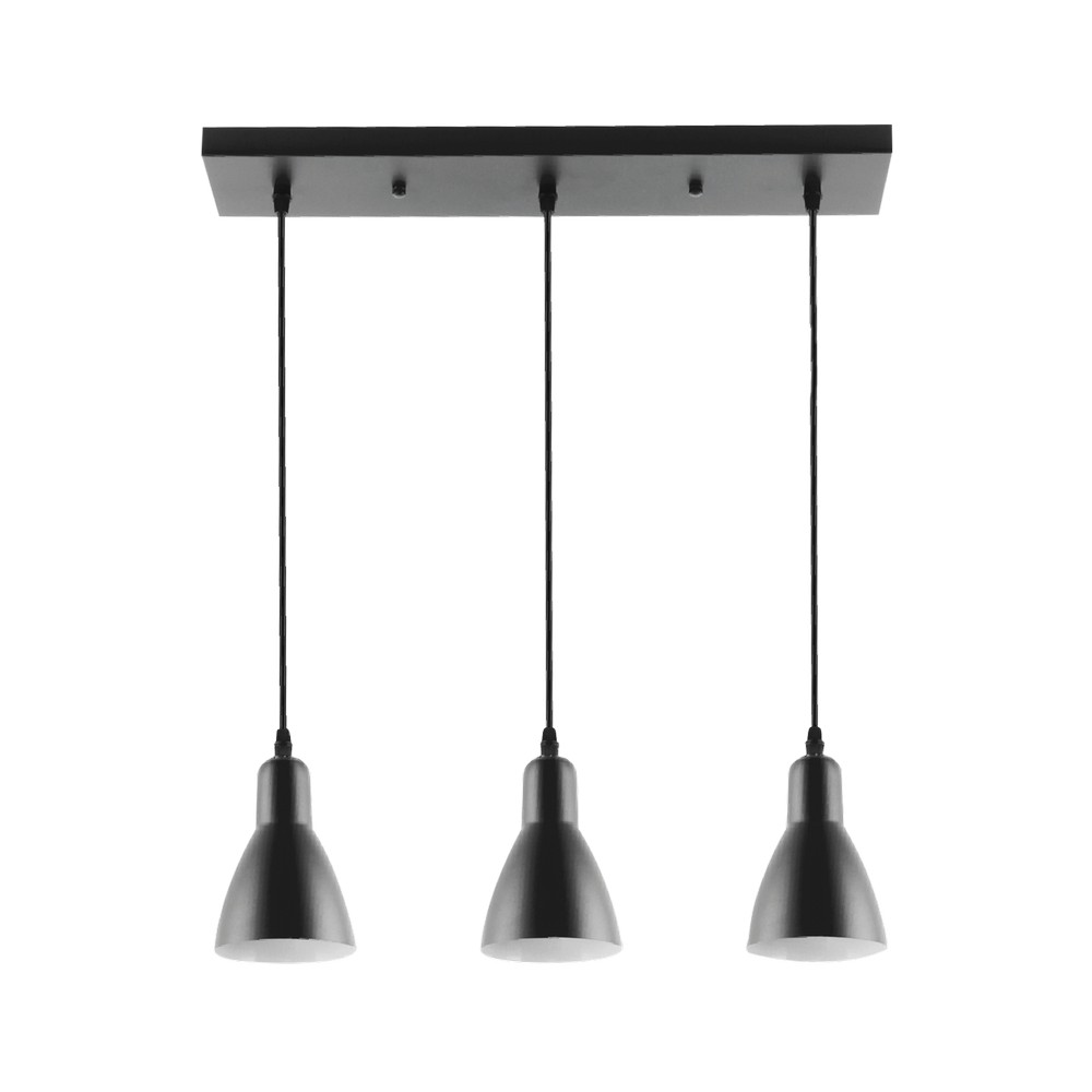 Lampara colgante negra 3 luces e27