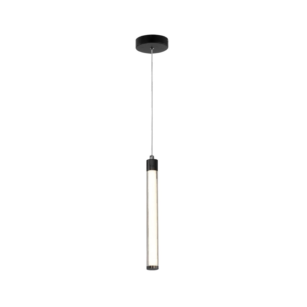 Lampara colgante led negra 6w luz amarilla