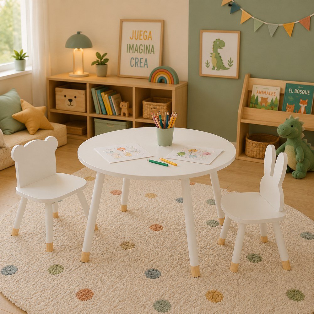 Mesa infantil de 60 x 43.5 cm color blanco