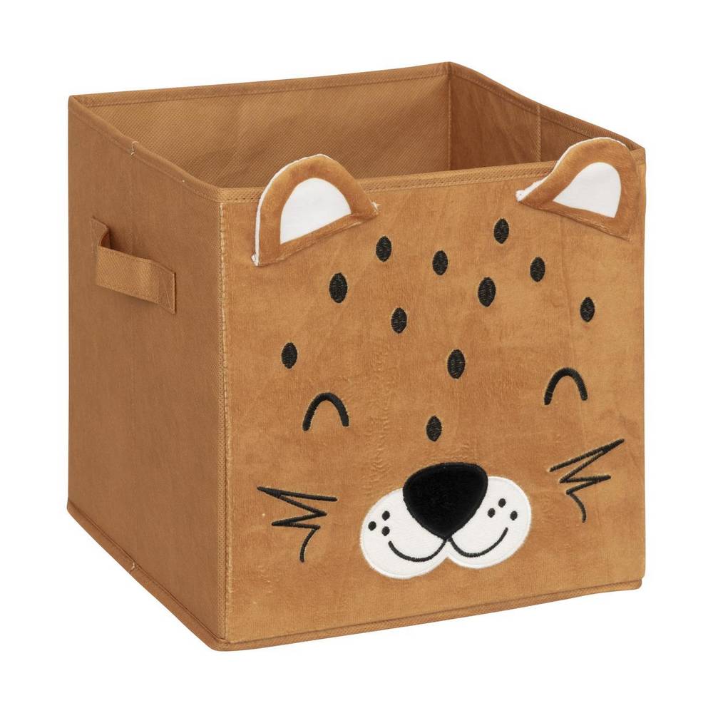 Caja organizadora de tela de 29 cm leopardo café