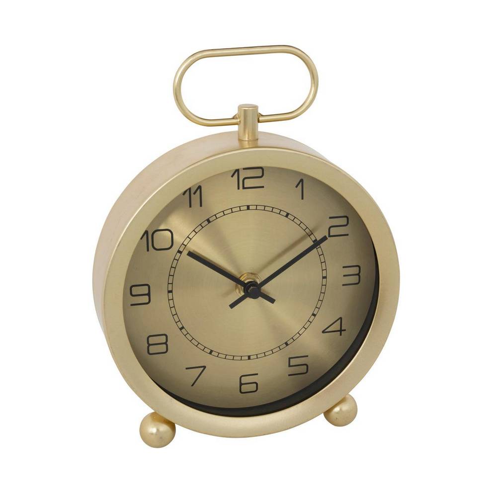 Reloj para mesa de 15 x 19.5 cm color dorado