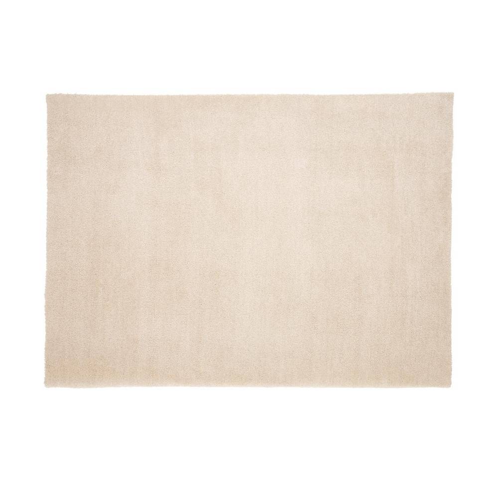 Alfombra decorativa de poliéster de 170 x 120 cm color crema