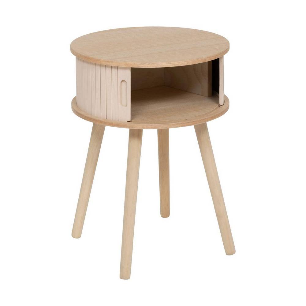 Mesa de noche de madera de 40 x 54 cm color beige