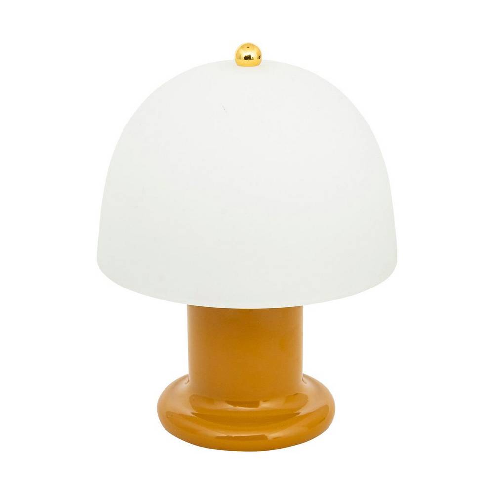 Lampara decorativa para mesa 16x21 cm amarillo/blanco
