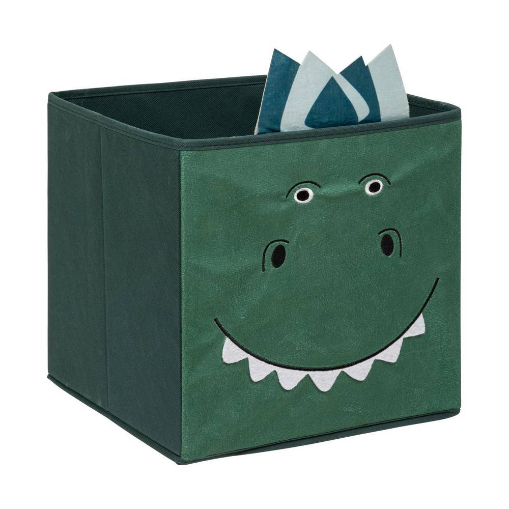 Caja organizadora de tela 29 cm dinosaurio verde