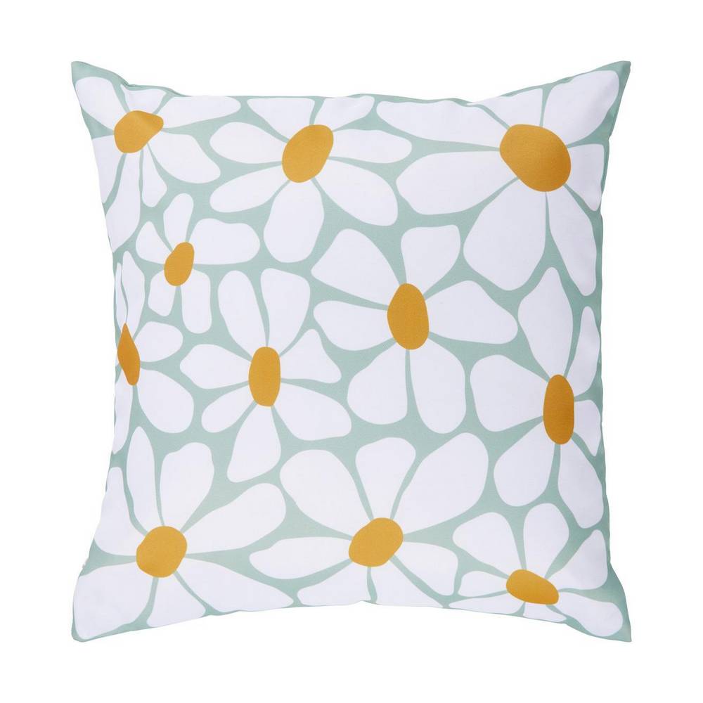 Funda de cojin decorativo de poliester 40x40 cm talia flores verde
